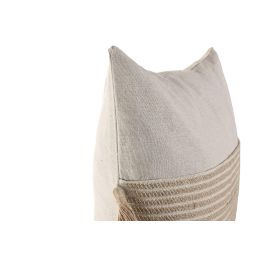 DKD Home Decor Cojín Boho de Algodón y Yute Natural 45 x 45 cm (2 Unidades) con Cremallera