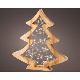 Lumineo Mini abeto microled de madera, luz blanca cálida fija, 47 leds, 29x3x32cm