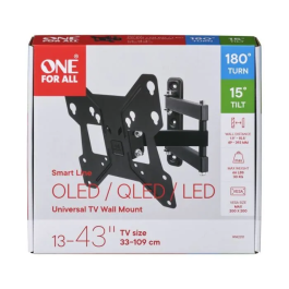 One For All WM2251 Soporte de Pared para TV LED/LCD de 13 a 40 Pulgadas con Inclinación y Rotación 180°, Negro
