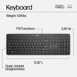 HP 230 Kit Teclado y Ratón Inalámbricos SWISS - Diseñado para Confort, Silencio y Productividad con Batería Duradera