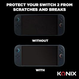 Konix Protector de Pantalla de Vidrio Templado Anti-luz Azul Anti-burbujas Dureza 9H Transparente para Nintendo Switch 2