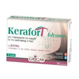 Gricar Kerafort Advance, complemento para el cabello con biotina, zinc y vitaminas, 30 comprimidos sin gluten Precio: 11.4999995. SKU: B13KBGPWVQ