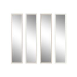 Espejo de pie Home ESPRIT Blanco Marrón Beige Gris Cristal Poliestireno 35,5 x 40 x 156 cm (4 Unidades)