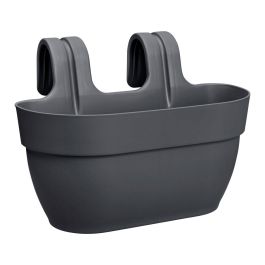 Elho Maceta Vibia Campana Easy Hanger Medium Antracita para Balcón Exterior L 24,1 x An 36 x Al 26,5 cm