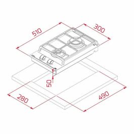 Placa de Gas Teka GZC32300XBA 3800W (30 CM)