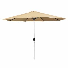 Marbueno Sombrilla Acero 8 Varillas D300 cm Polyester Marron Jardin, Piscina y Terraza 10485
