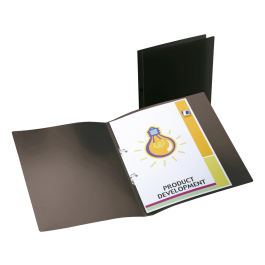 Liderpapel Carpeta 2 Anillas Mixtas Mini 15 mm Polipropileno DIN A4 Negro Opaco