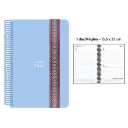 Agenda Anual (2026) Senfort Pastel Espiral Tapa Pp Con Goma Decorada 135X210 D/P Azul Precio: 13.89000019. SKU: B12QD87STP