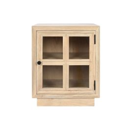 Mesita de Noche Home ESPRIT Natural Cristal Madera de mango 45 x 35 x 57 cm