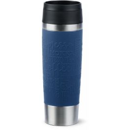 Emsa Travel Mug Classic Grande Termo Vaso de Viaje, 0.5 L, Azul Oscuro/Acero Inoxidable