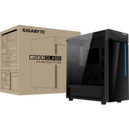 GIGABYTE GB-C200G Caja PC Midi Tower Negra, Vidrio/Acero, ATX/Micro ATX/Mini-ITX, Ventana Lateral
