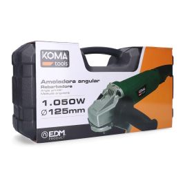 Koma Tools Amoladora Angular Eléctrica AM-1050, 1050W, Ø125mm, 11000 rpm, Maletín Incluido, Mango Multiposición, Interruptor de Seguridad