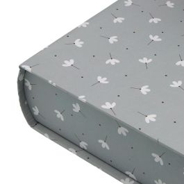 Caja Decorativa Versa Lienzo Madera MDF Flores Libro Caja Decorativa Versa Lienzo Madera MDF Flores Libro