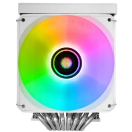 Mars Gaming MCPU-LCDPRO Disipador CPU con Pantalla LCD, 8 Heatpipes, 380W TDP, Dual-Tower, 2 Ventiladores PWM 120mm, Blanco, Compatible con Intel LGA 1851/1700 y AMD AM5/AM4