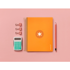 Antartik Cuaderno espiral micro A5 120 hojas 90 gr cuadro 5mm 5 bandas color mostaza