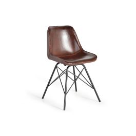 Giner y Colomer Silla Industrial Tapizada en Piel Natural con Patas de Metal Precio: 217.7879. SKU: B18VAWT3KG