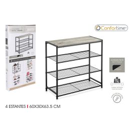 Confortime Estantería de 4 Niveles en Metal y Madera Negra (3 Unidades) Precio: 56.78999964. SKU: B134GKWWMF