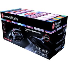 Russell Hobbs 20630-56 Plancha de Vapor Powerstream Ultra, Suela Cerámica, 3100W, Golpe Vapor 210g/min, Antigoteo, Negro/Gris