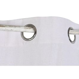 DKD Home Decor Cortina Cottage Blanco Natural 260x140 cm, Algodón, Yute y Poliéster con Anillas. Colección Nature23