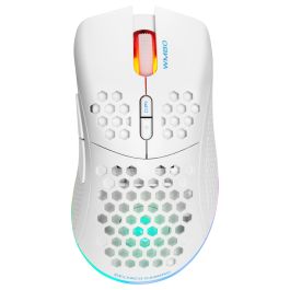Deltaco GAM-120-W Ratón Gaming Inalámbrico y Alámbrico RGB Blanco, 4800 DPI, 7 Botones, Ergonomico para Mano Derecha, Bluetooth + USB Tipo-A, 1 ms