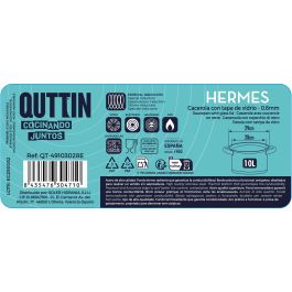 Inde Cacerola Hermes de Acero Inoxidable de 28 cm (10 L) con Tapa para Inducción (4 Unidades)