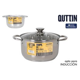 Inde Cacerola de Acero Inoxidable 26 cm (8 L) con Tapa - Apta para Inducción "New Neron" Qt (4 Unidades)