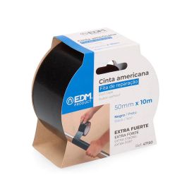 Edm Cinta multiuso americana 10m x 50mm negro - Resistente a la intemperie