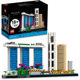 LEGO 21057 Architecture Singapur Juego de Construcción, Maqueta Edificios Emblemáticos, 827 Piezas, Edad 18+