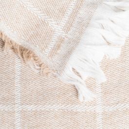 Colcha Cuadros Camel Algodón 200 X 260 cm