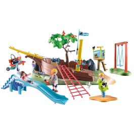 Playmobil Parque De Aventuras Con Barco Naufragado 70741 Con Tobogán, Columpio Y Más Para Niños +4 Años