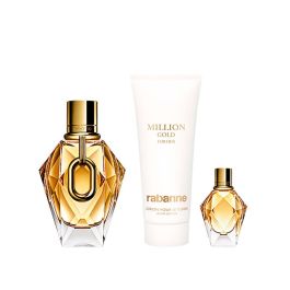 Rabanne Million Gold For Her Estuche 3 piezas - Perfume floral para mujer con loción corporal