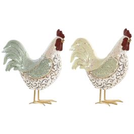 DKD Home Decor Figura Cottage Gallo Verde de Resina 11 x 27 x 23 cm (2 Unidades) Precio: 38.59000002. SKU: B1EEYQD6N4