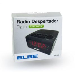Elbe CR-932 Radio Despertador Digital AM/FM con Pantalla LED 6'' y Memoria 20 Emisoras