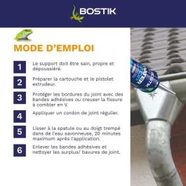 Bostik BOS3549212466879 Membrana Impermeabilizante Waterstop para Reparación de Fugas, Cartucho de 290 ml, Gris