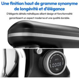 Medion MD18420 Robot de Repostería 1200W, Batidora Amasadora con Bol de 5L, 8 Velocidades y Recipiente para Helado, Negro