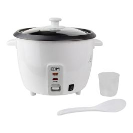 Edm Olla Arrocera 1L 400W Antiadherente con Tapa de Vidrio y Función Mantener Caliente