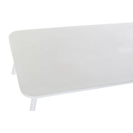 DKD Home Decor Sofá Terraza y Jardín Set de 4 Blanco Beige Aluminio Poliéster Cuerda 151.5 x 72 x 70 cm