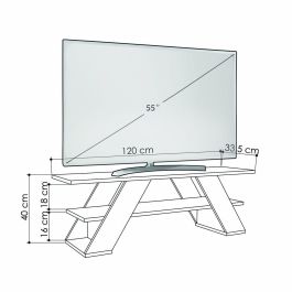 Mueble de TV Alexandra House Living Diagonal Blanco 120 x 40 x 33 cm