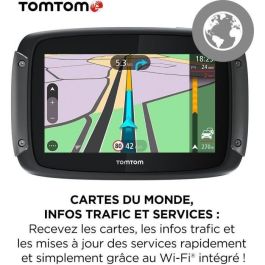 TomTom TTRIDER550 GPS para motocicleta RIDER 550 4,3 pulgadas, mapa mundial, TomTom Traffic, alertas zonas peligro, manos libres