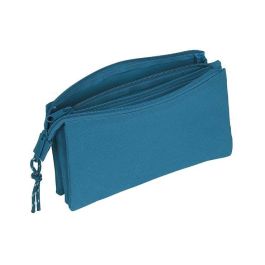 Safta Portatodo Triple Blackfit8 Egeo Escolar Negro 220x120mm 3L con 3 Compartimentos y Bolsillo Interior con Cremallera