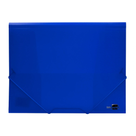 Liderpapel Carpeta Gomas Tres Solapas Polipropileno DIN A4 Color Azul Translucido