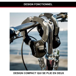 Masterlock Street Cuff Esposas con Cuerpo de Acero Endurecido y Cubierta ABS, Color Negro, 74mm Diámetro Interior, 55cm Longitud, 9 Eslabones, 4 Llaves