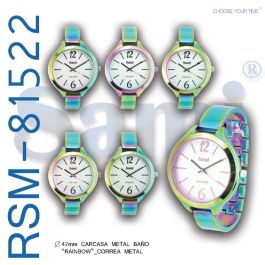 SAMI Reloj SRA - Metal Baño Rainbow, Esfera Plata, Caja Roja, Cristal Mineral Precio: 18.0653. SKU: B19943JDRB
