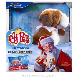 The Elf On the Shelf Set Cuento y Peluche Perro San Bernardo Elf Pets Español para Navidad con Certificado Adopción