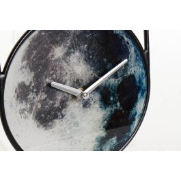 DKD Home Decor Reloj de Pared Decorativo Moderno Gris con Diseño de Planeta 60x20x4.5 cm de Hierro y Cristal - Pack 2 Unidades