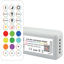 Tuya Controlador LED Wifi 2.4G RF RGBW 24 Teclas [HLP-YS-WiFi-RF24-04] Control por App y Voz 16 Millones de Colores Ajuste Brillo Velocidad Precio: 18.79000046. SKU: B175A9PTX8