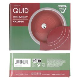 Quid Vajilla Cerámica Calypso 18 Piezas para 6 Personas Rojo | Apta para Microondas y Lavavajillas