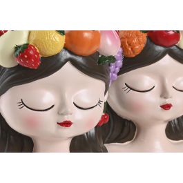 DKD Home Decor Macetero Urban de Resina Multicolor 18 x 25 x 20 cm (2 Unidades)