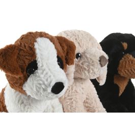 DKD Home Decor Peluche Perro Negro Beige 25 x 28 x 15 cm (6 Unidades)