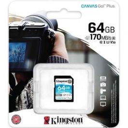 Tarjeta de Memoria Kingston CANVAS Canvas Go! Plus 64GB SD XC/ Clase 10/ 170MBs Tarjeta de Memoria Kingston CANVAS Canvas Go! Plus 64GB SD XC/ Clase 10/ 170MBs